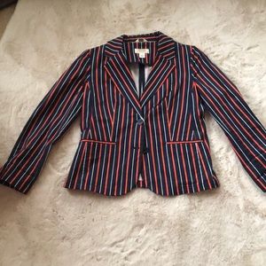 Talbots blue and orange button blazer